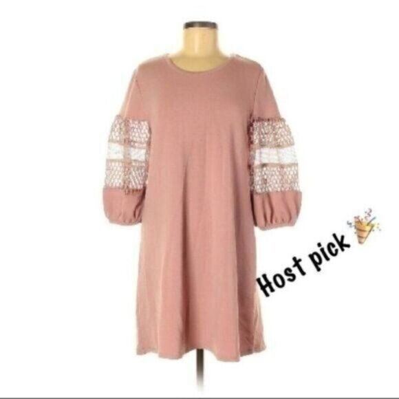 Thyme and Honey Shift Crushed Rose Dress - Picture 1 of 5